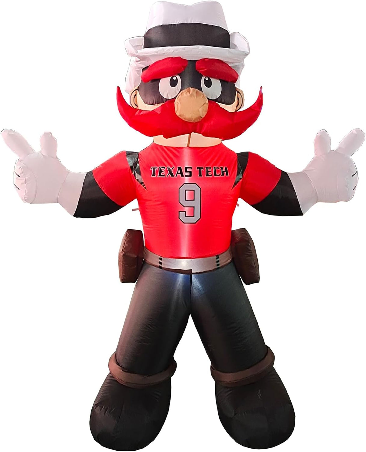 Logo Brands NCAA Texas Tech Red Raiders 7ft Inflatable Yard Mascot – Easy Inflation with 12V Blower, LED