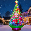 GOOSH 8.8 FT Christmas Inflatables Tree Built-in 360° Rotating Colorful LEDs & Lighted Star, Outdoor