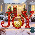 Hausse Lighted Christmas Decorations Outdoor, Upgraded 20" Joy Letter Nativity Scenes Sets, Christmas Metal