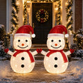 2 Pack Lighted Christmas Snowman Outdoor Decorations, 45 LEDs, 2 Scarves / 2 snowman decorations with 45