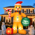 11.5FT Christmas Inflatables Gingerbread Outdoor Decoration with LED Lights / Giant Blow Up Yard