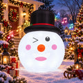 5FT Christmas Inflatables Outdoor Decorations with Music Box & Projection / LED Lighted Blow Up Snowman Yard