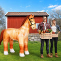 Leyndo 6 FT Inflatable Horse Outdoor Decoration with 4 Built-in LED Lights / Blow Up Horse, Realistic Brown