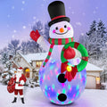 Danxilu 14FT Christmas Inflatable Snowman Decoration Built-in LED Lights / Giant Blow Up Snow Man Holding