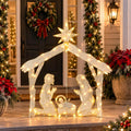 MUMTOP Christmas Lighted Nativity Scene Outdoor Decoration & Home Display / 4FT Pre-lit Christmas Holy Family