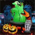 6FT Halloween Outdoor inflatables Decorations,Halloween Blow Up Green Monster Python Decorations with LED