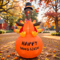 ONEVIVE 10 ft Thanksgiving Inflatable Turkey Yard Decor, 4 LED Lights / 4 LED Lights Illuminate the Turkey;