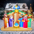 Joiedomi 6.5 FT Long Christmas Inflatable Nativity Scene with Angels with Build-in LEDs Blow Up Inflatables